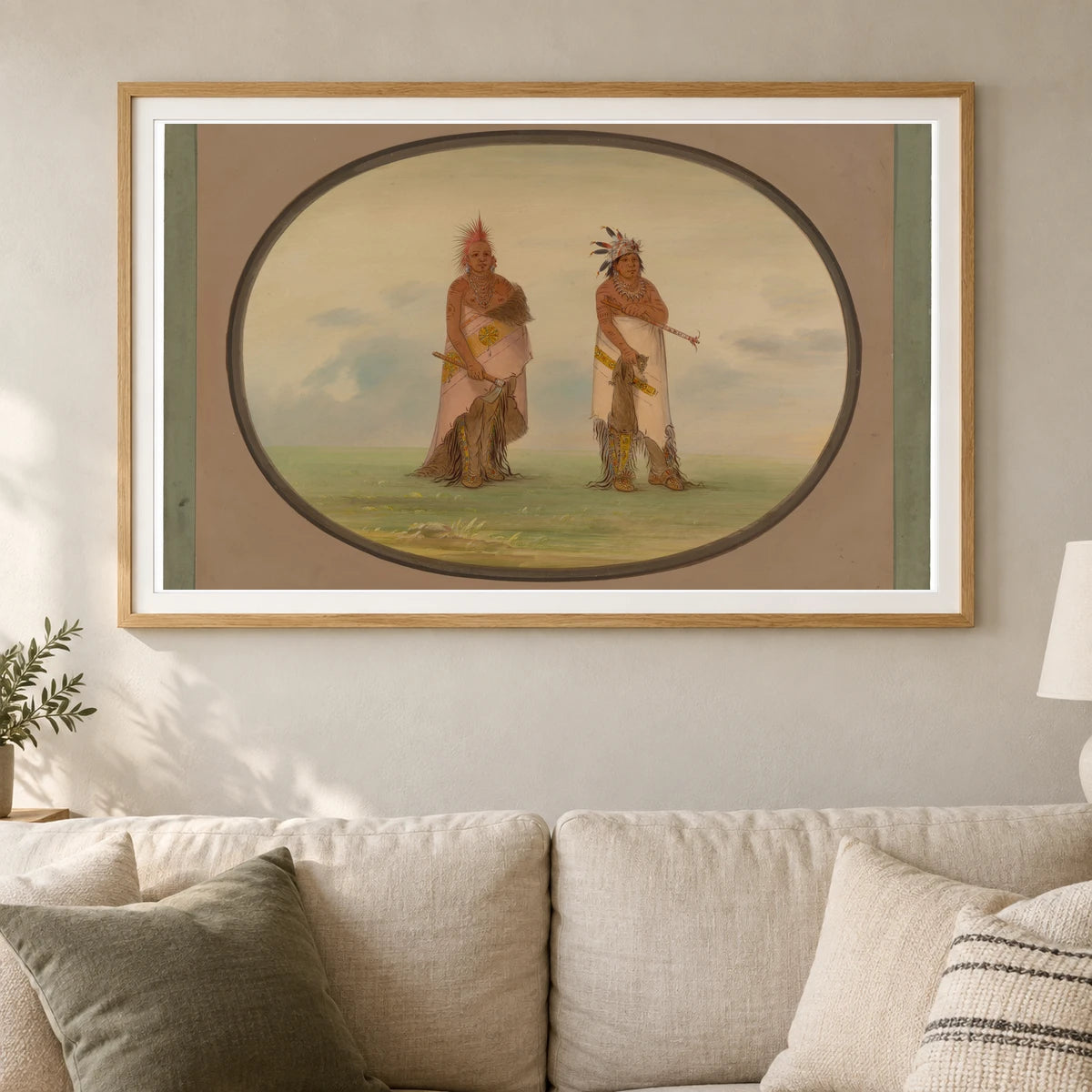 Two Unidentified North American Indians 1965.16.59 — Famous Paintings shown in a styled interior