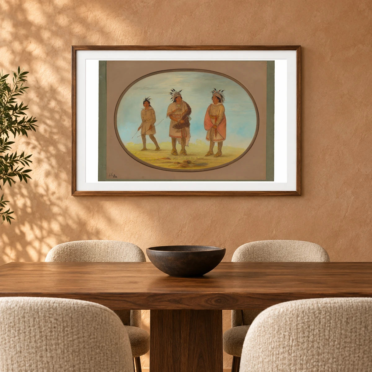 Two Weeah Warriors And A Woman 1965.16.117 — Famous Paintings shown in a styled interior
