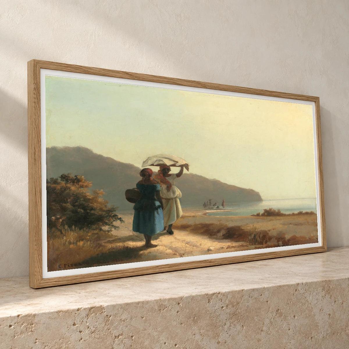 Two Women Chatting By The Sea, St. Thomas 1985.64.30 — Famous Paintings famous paintings print by SaamCrafts