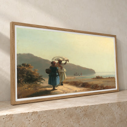Two Women Chatting By The Sea, St. Thomas 1985.64.30 — Famous Paintings famous paintings print by SaamCrafts