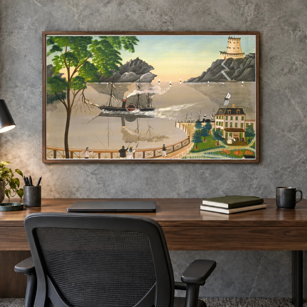 U.s. Mail Boat 1958.9.2 — Famous Paintings shown in a styled interior