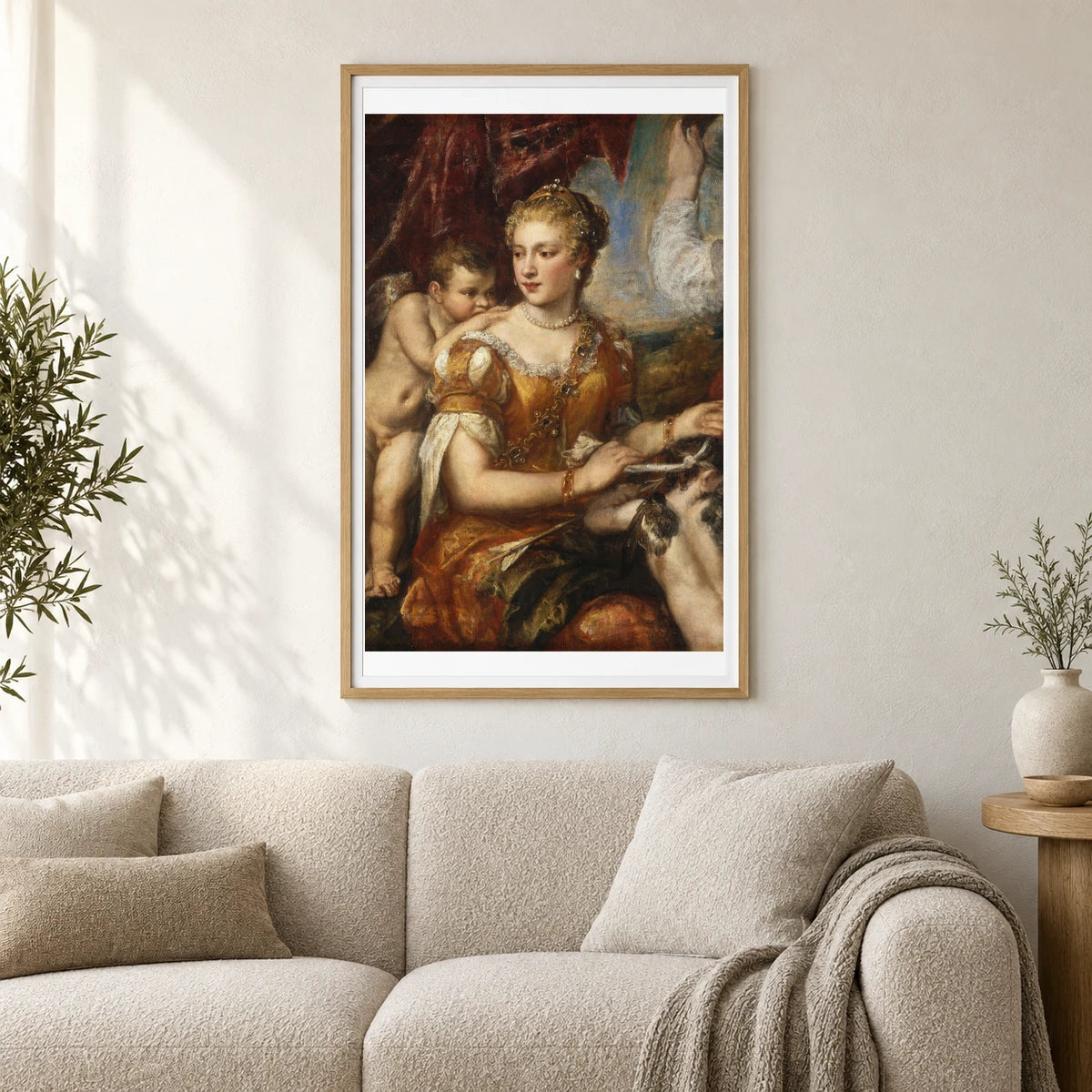 Venus Blindfolding Cupid 1952.2.12 — Famous Paintings shown in a styled interior