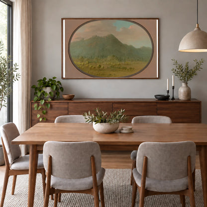 View In The Crystal Mountains 1965.16.266 — Famous Paintings shown in a styled interior