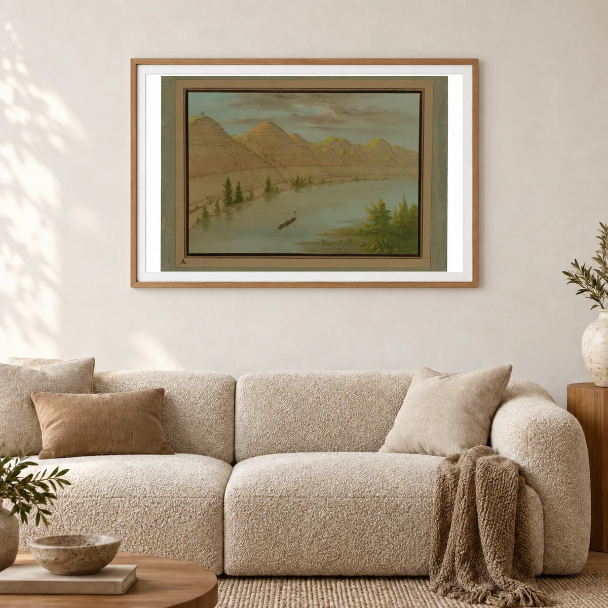 View In The Grand Detour, Upper Missouri 1965.16.191 — Famous Paintings shown in a styled interior