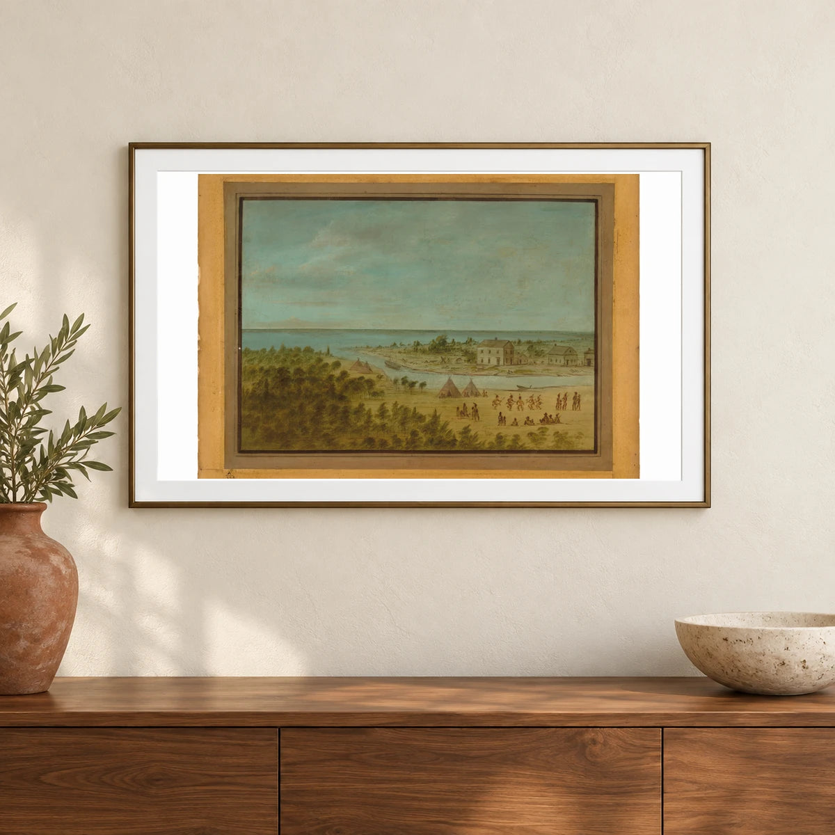 View Of Chicago In 1837 1965.16.207 — Famous Paintings shown in a styled interior