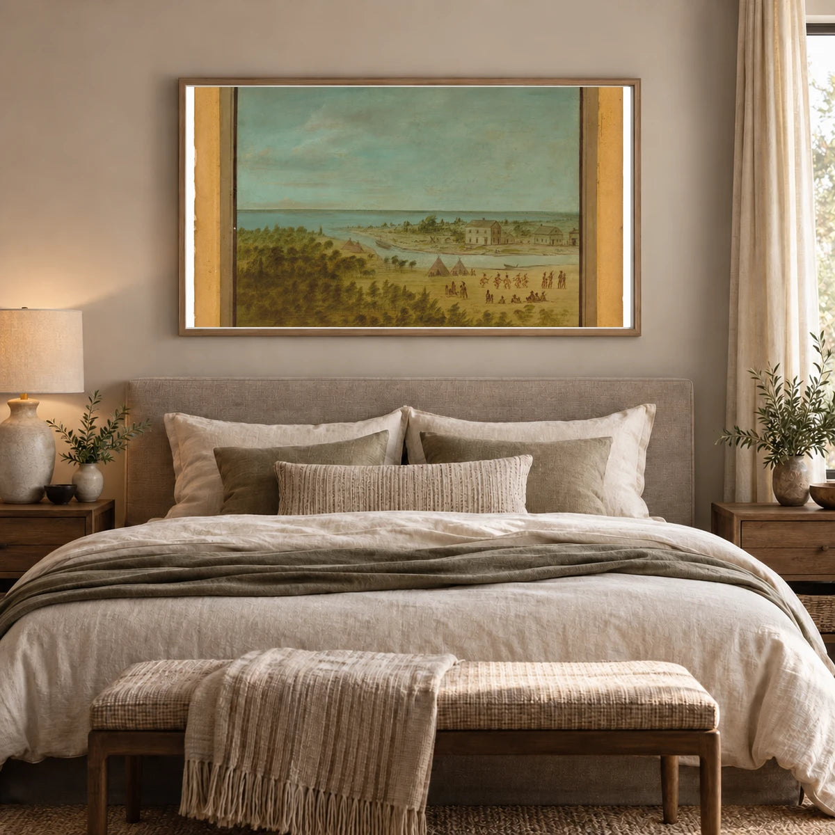 View Of Chicago In 1837 1965.16.207 — Famous Paintings shown in a styled interior