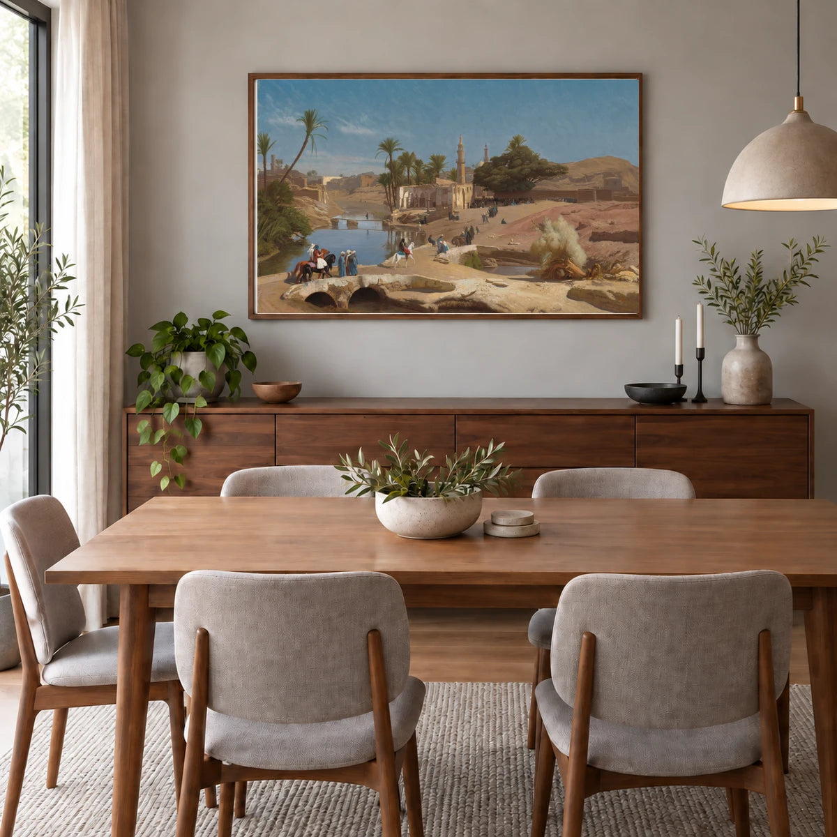 View Of Medinet El Fayoum 2013.62.1 — Famous Paintings shown in a styled interior