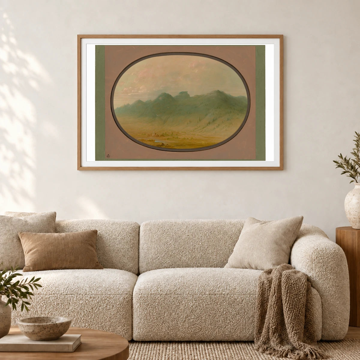 View Of The Crystal Mountains, Brazil 1965.16.274 — Famous Paintings shown in a styled interior
