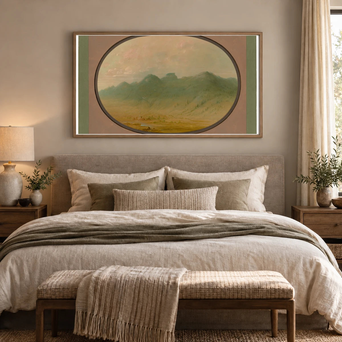 View Of The Crystal Mountains, Brazil 1965.16.274 — Famous Paintings shown in a styled interior