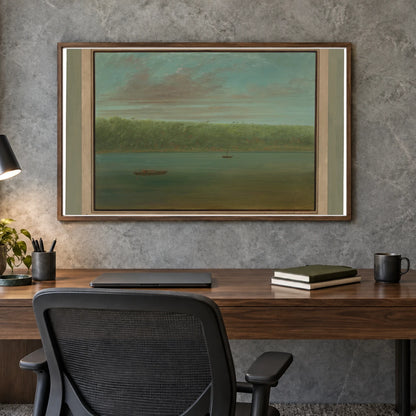 View Of The Shore Of The Amazon Boat Sketch 1965.16.284 — Famous Paintings shown in a styled interior