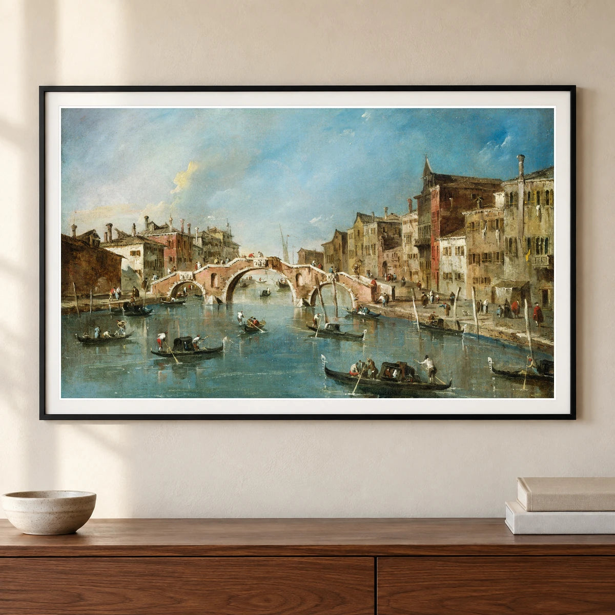 View On The Cannaregio Canal, Venice 1939.1.113 — Famous Paintings shown in a styled interior