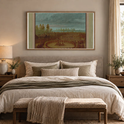 War Dance Of The Apachees 1965.16.315 — Famous Paintings shown in a styled interior