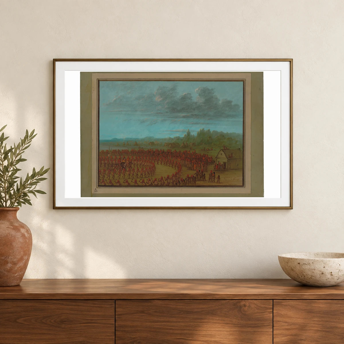 War Dance Of The Saukies 1965.16.143 — Famous Paintings shown in a styled interior
