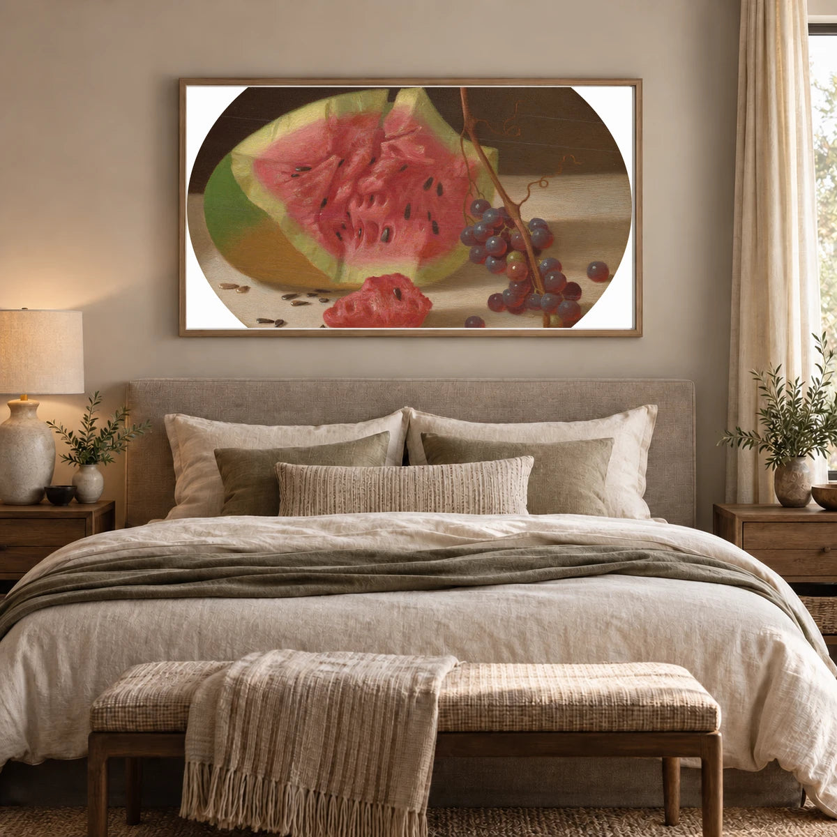 Watermelon And Grapes 2018.44.6 — Famous Paintings shown in a styled interior
