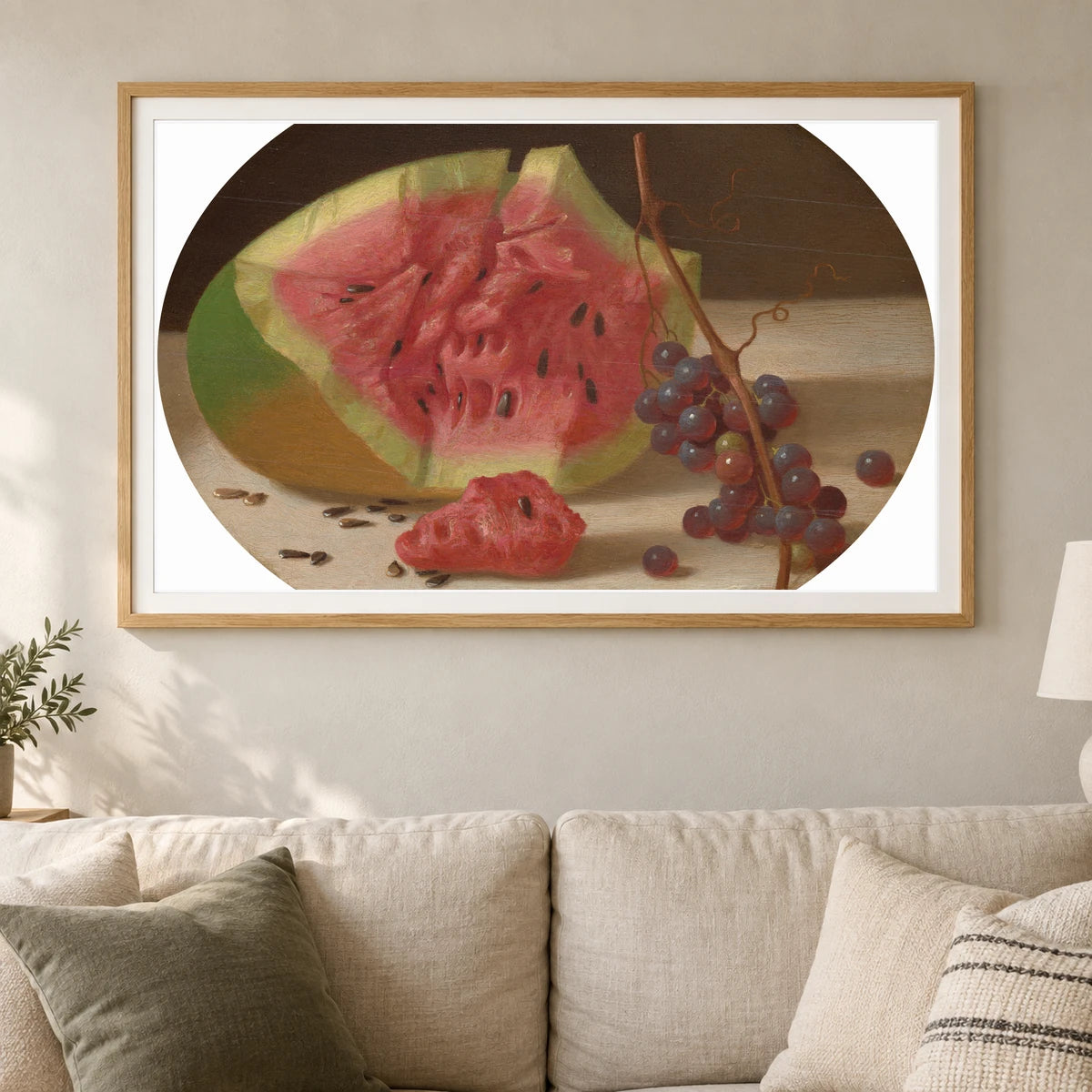 Watermelon And Grapes 2018.44.6 — Famous Paintings shown in a styled interior