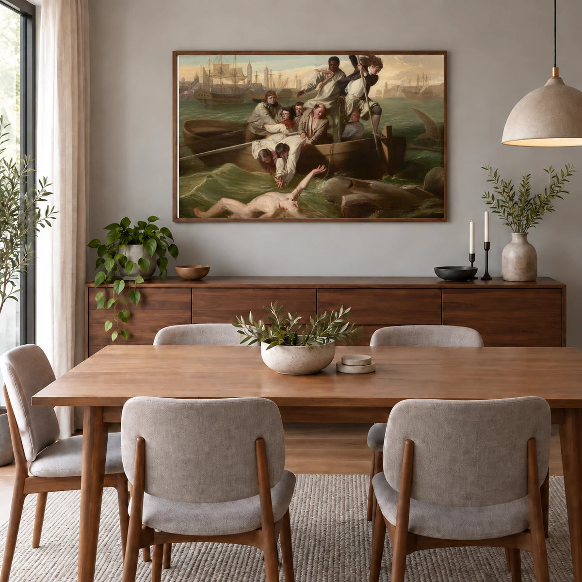Watson And The Shark 1963.6.1 — Famous Paintings shown in a styled interior