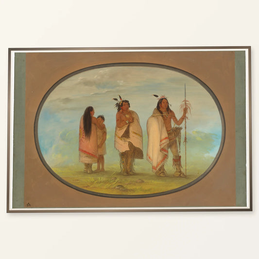 Weeco Chief, His Wife, And A Warrior 1965.16.101 — Famous Paintings famous paintings print by SaamCrafts