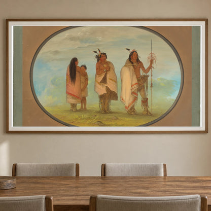 Weeco Chief, His Wife, And A Warrior 1965.16.101 — Famous Paintings shown in a styled interior