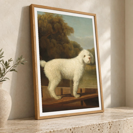 White Poodle In A Punt 1999.80.22 — Famous Paintings famous paintings print by SaamCrafts