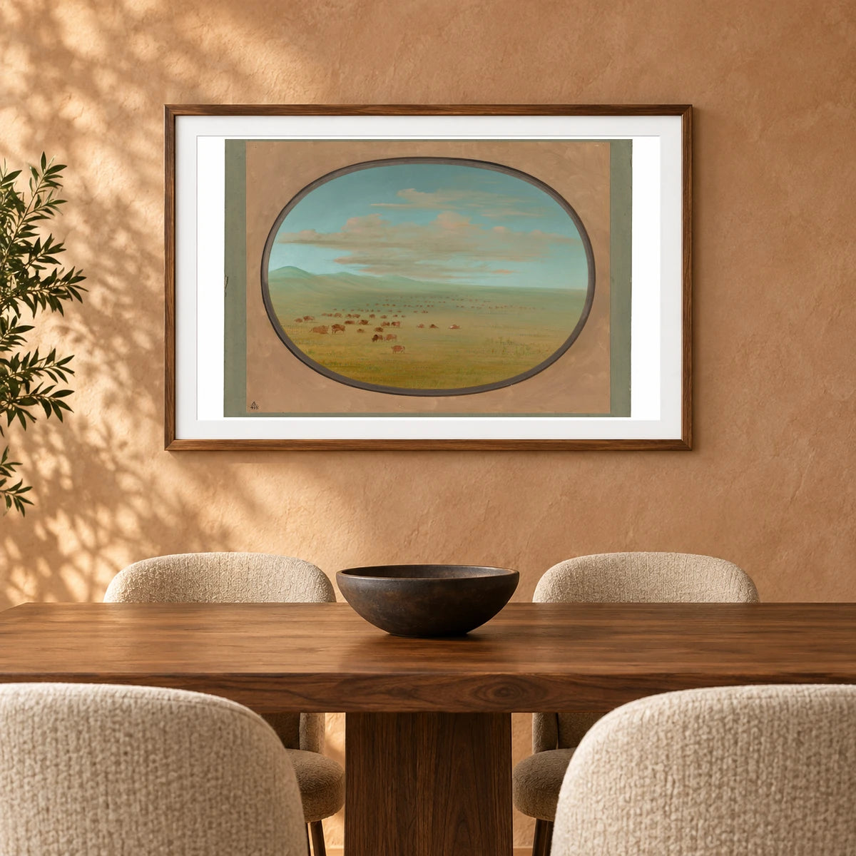 Wild Cattle Grazing On The Pampa Del Sacramento 1965.16.276 — Famous Paintings shown in a styled interior