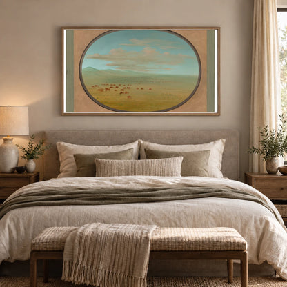 Wild Cattle Grazing On The Pampa Del Sacramento 1965.16.276 — Famous Paintings shown in a styled interior