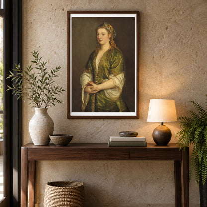 Woman Holding An Apple 1939.1.292 — Famous Paintings shown in a styled interior