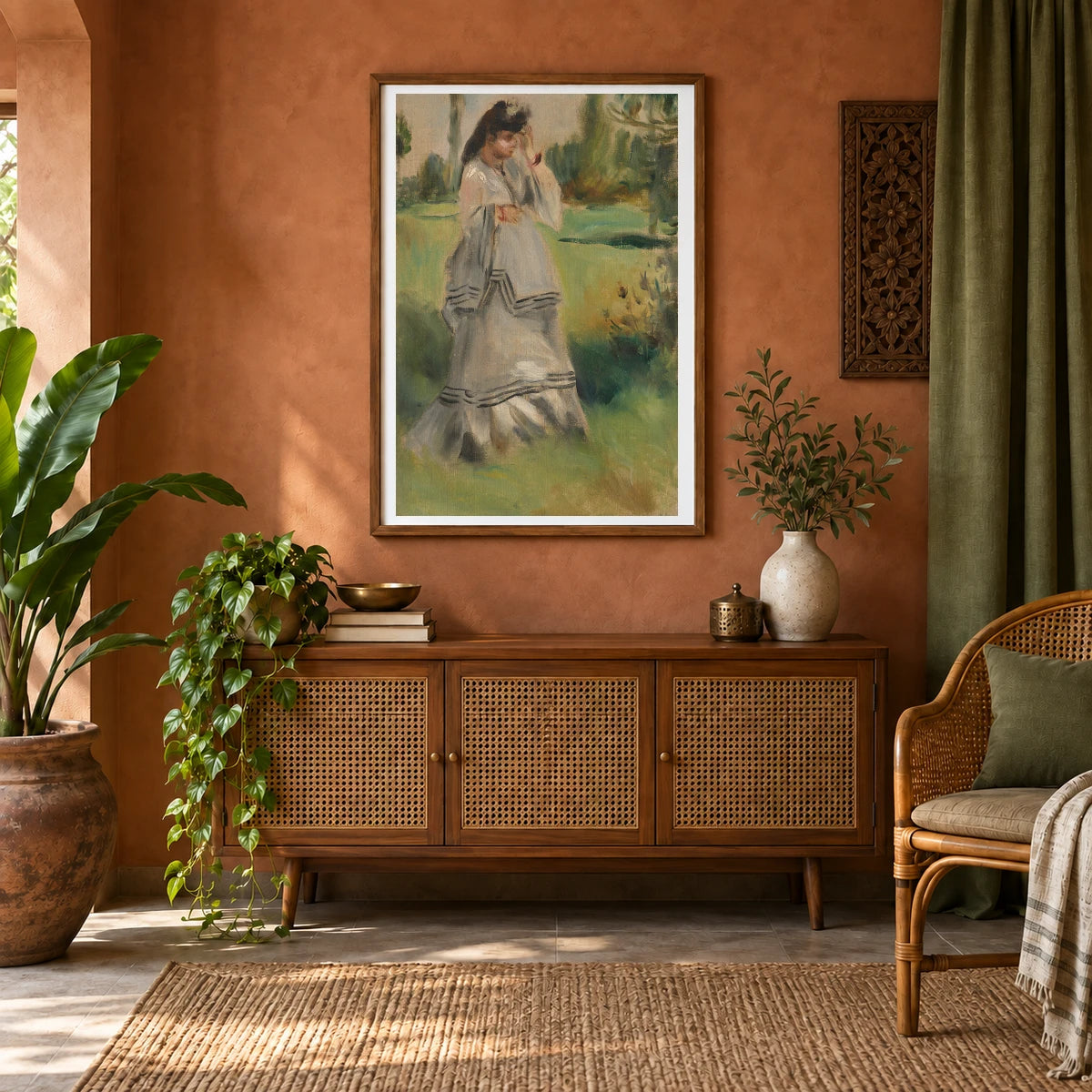 Woman In A Park 1970.17.68 — Famous Paintings shown in a styled interior