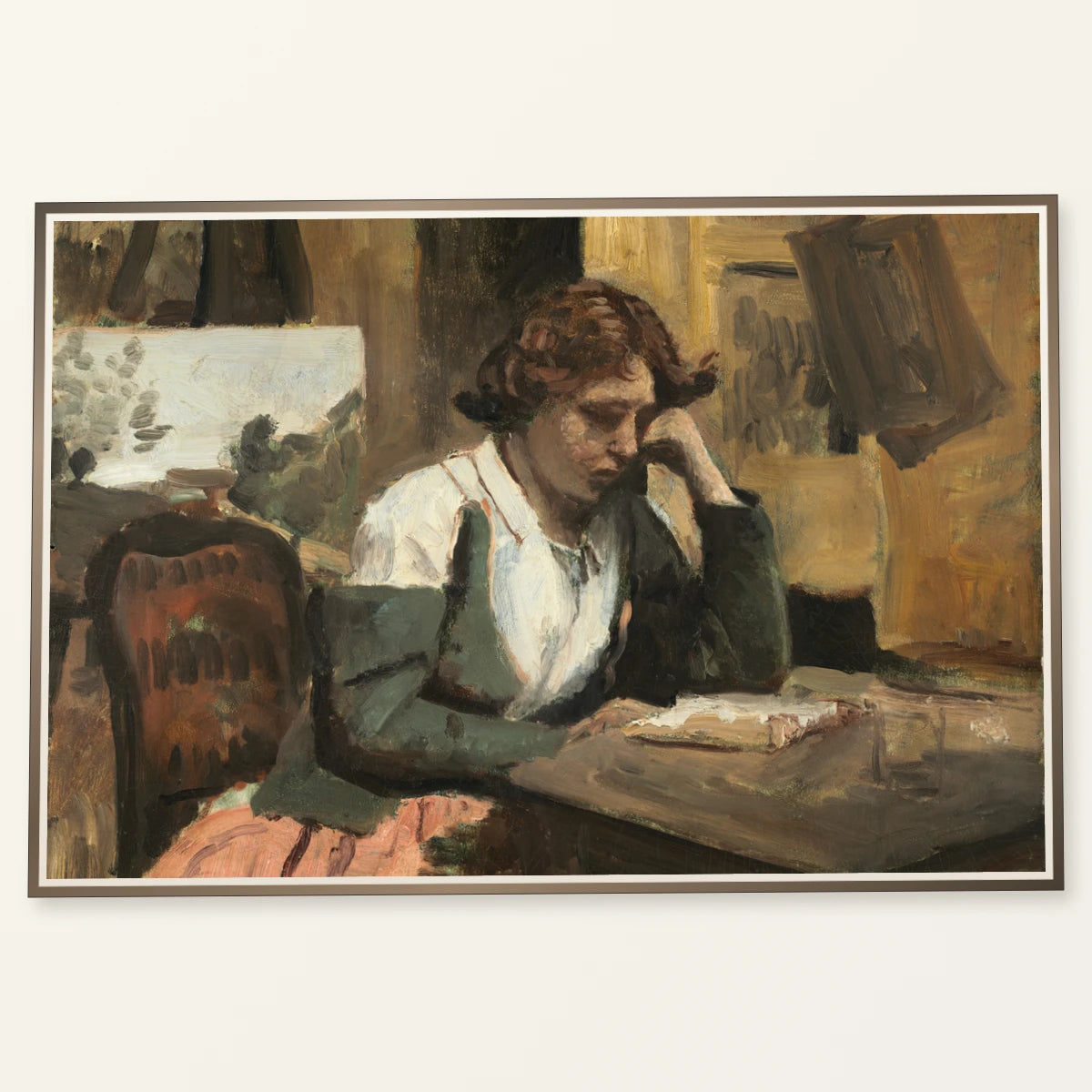 Woman Reading In The Studio 1985.64.9 — Famous Paintings famous paintings print by SaamCrafts