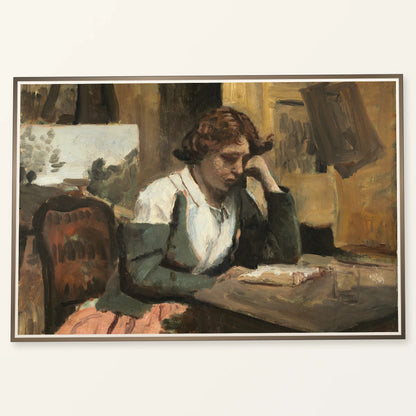 Woman Reading In The Studio 1985.64.9 — Famous Paintings famous paintings print by SaamCrafts