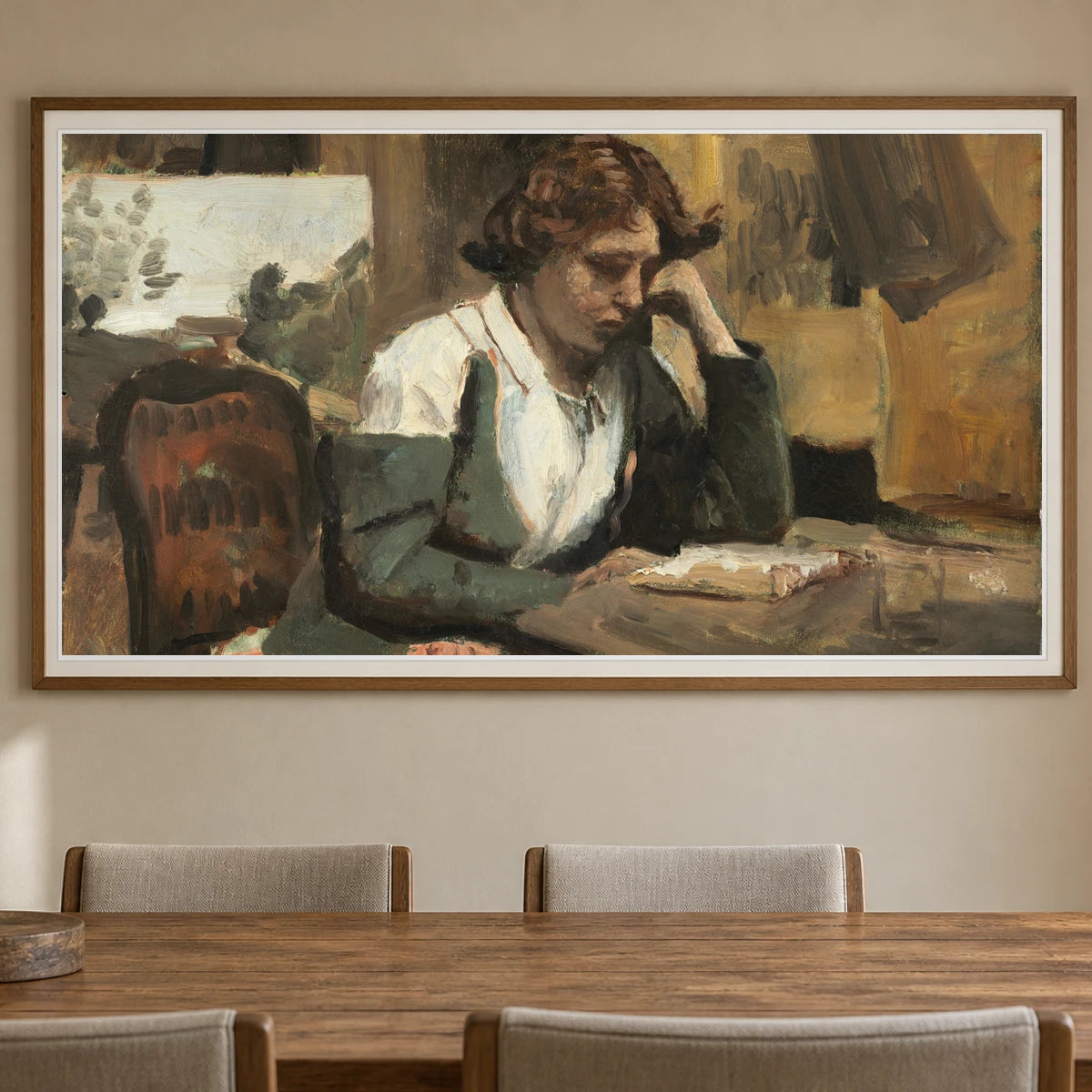 Woman Reading In The Studio 1985.64.9 — Famous Paintings shown in a styled interior