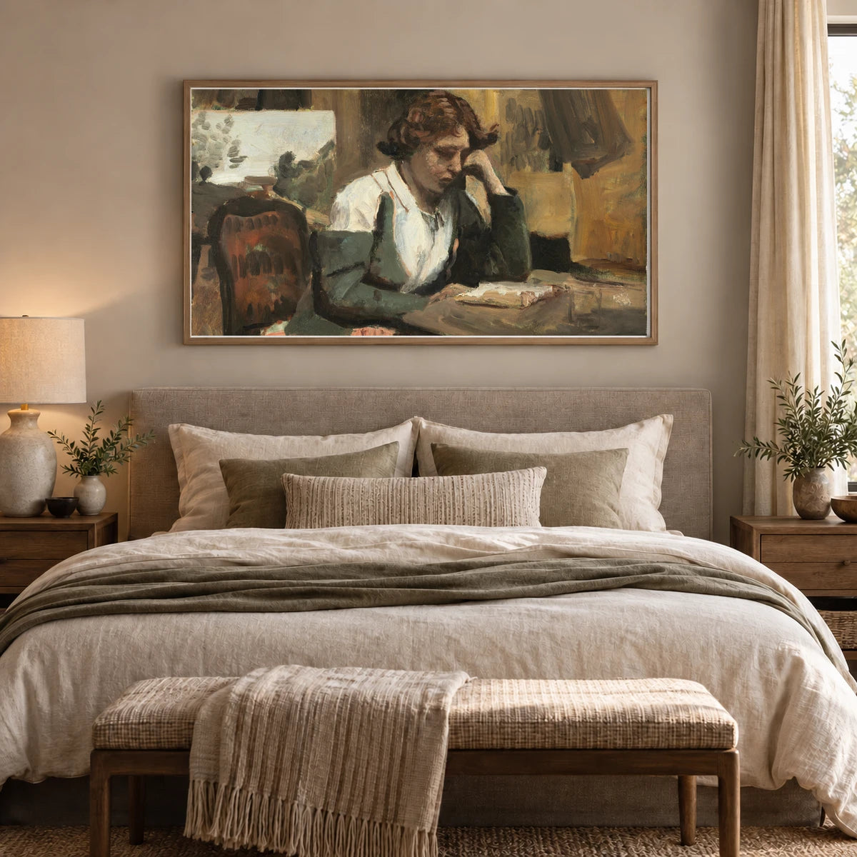 Woman Reading In The Studio 1985.64.9 — Famous Paintings shown in a styled interior