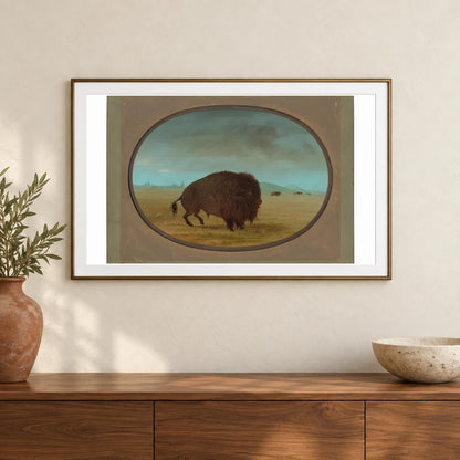 Wounded Buffalo Bull 1965.16.205 — Famous Paintings shown in a styled interior