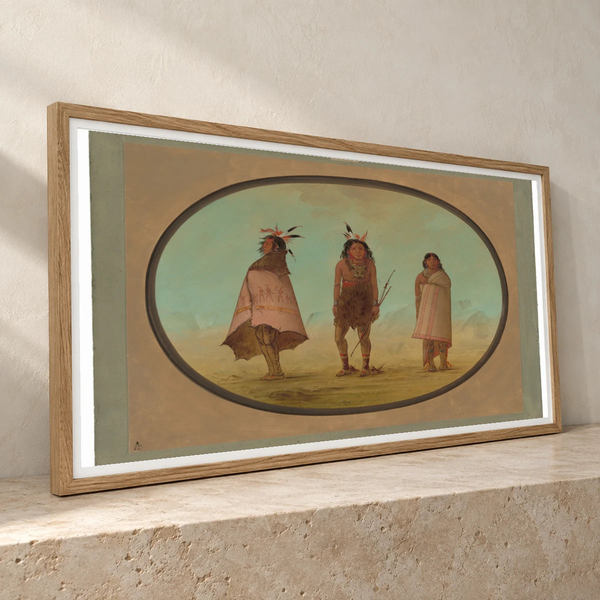 Yntah Medicine Man, A Warrior, And A Woman 1965.16.126 — Famous Paintings famous paintings print by SaamCrafts