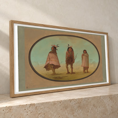 Yntah Medicine Man, A Warrior, And A Woman 1965.16.126 — Famous Paintings famous paintings print by SaamCrafts