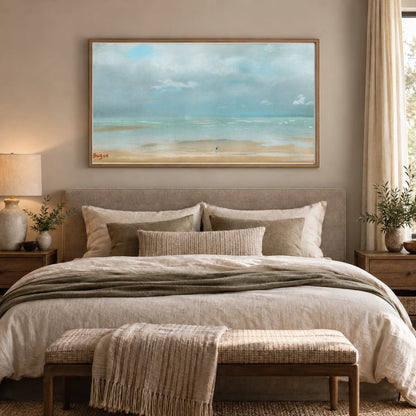Plage À Marée Basse — Edgar Degas shown in a styled interior