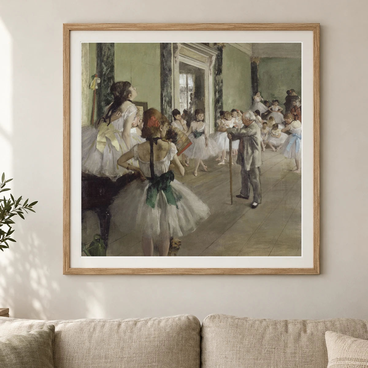 The Ballet Class — Edgar Degas shown in a styled interior