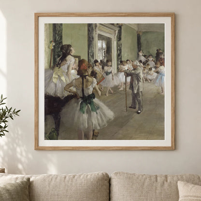 The Ballet Class — Edgar Degas shown in a styled interior