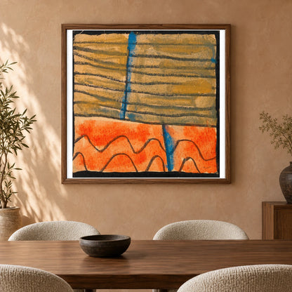 Abstrahierte Landschaft (1918) — Egon Schiele shown in a styled interior