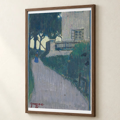 Landscape With House, Trees And Female Figure (1907.) — Egon Schiele egon schiele print by SaamCrafts