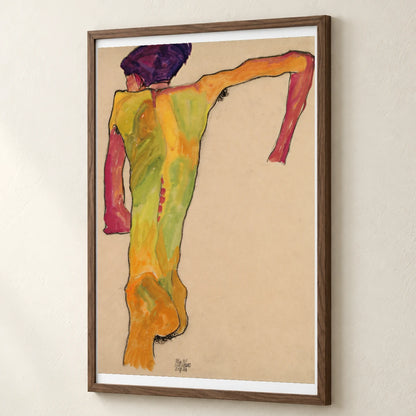 Male Nude, Propping Himself Up (1910) — Egon Schiele egon schiele print by SaamCrafts