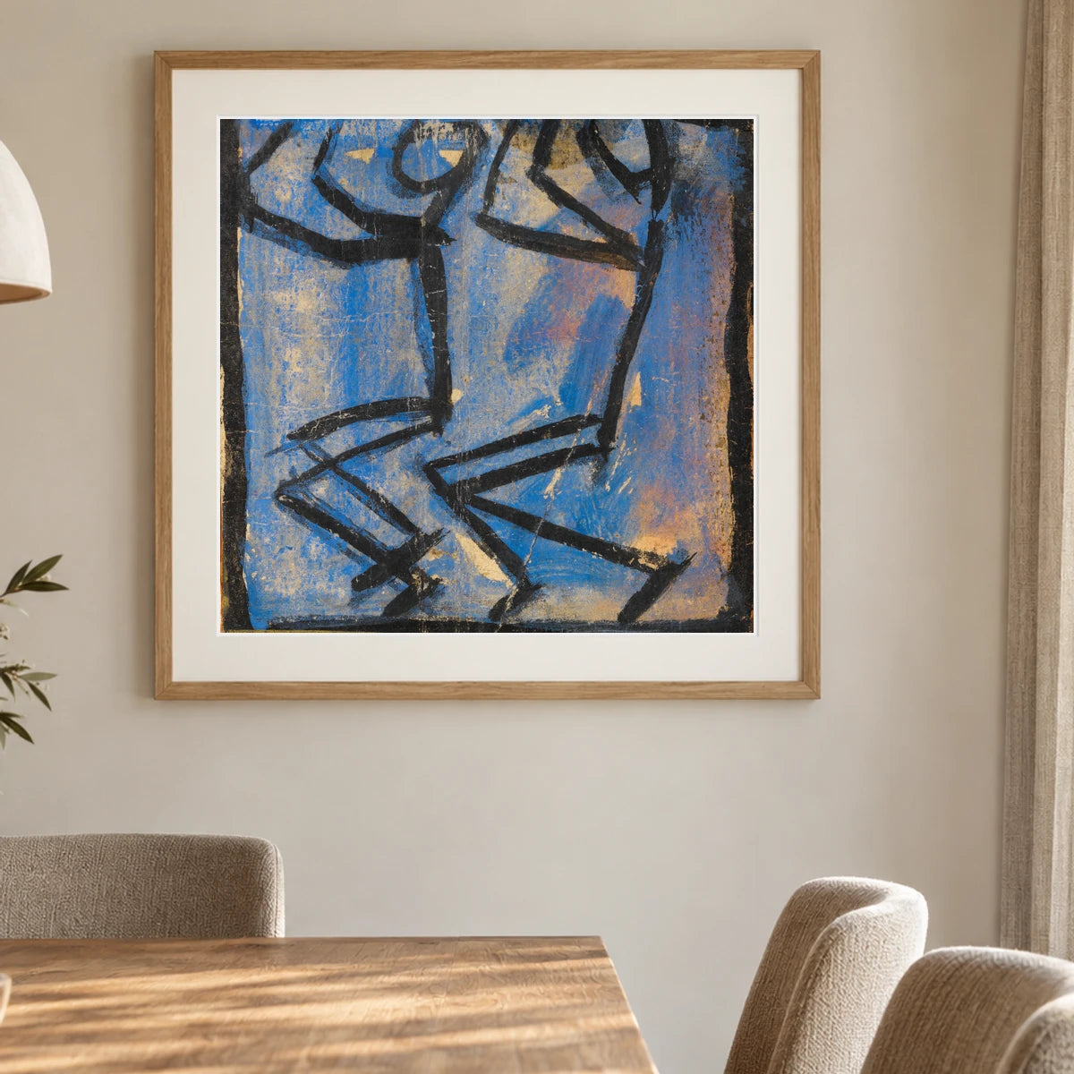 Zwei Strichmännchen (1918) — Egon Schiele shown in a styled interior
