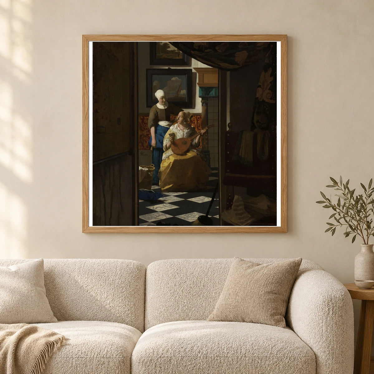 The Love Letter (c. 1669 C. 1670) — Johannes Vermeer shown in a styled interior