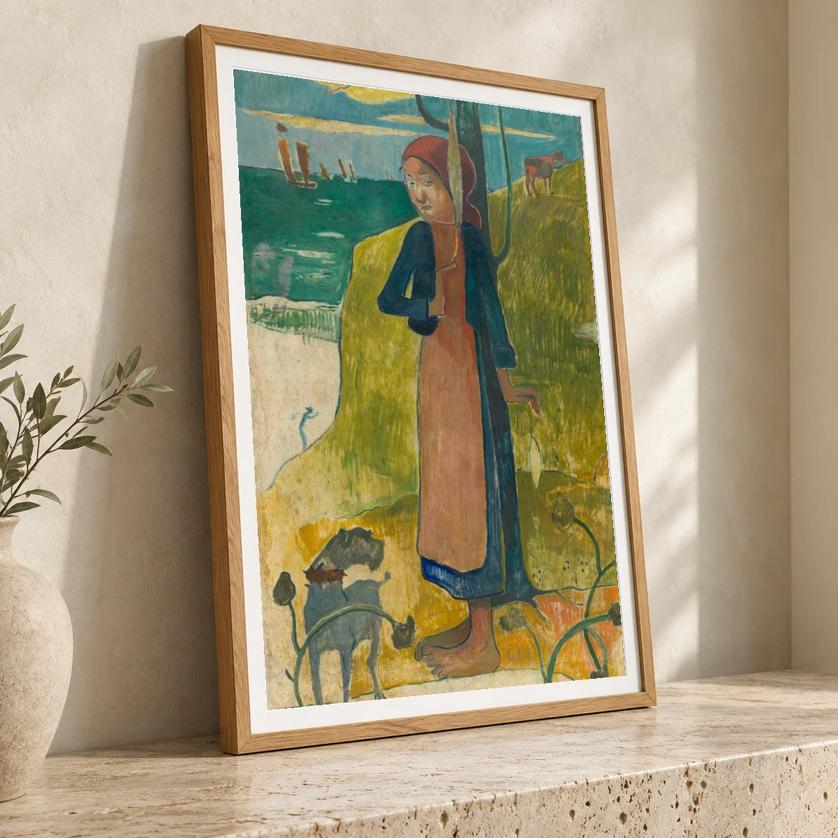 Breton Girl Spinning — Paul Gauguin paul gauguin print by SaamCrafts
