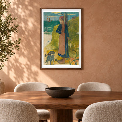 Breton Girl Spinning — Paul Gauguin shown in a styled interior