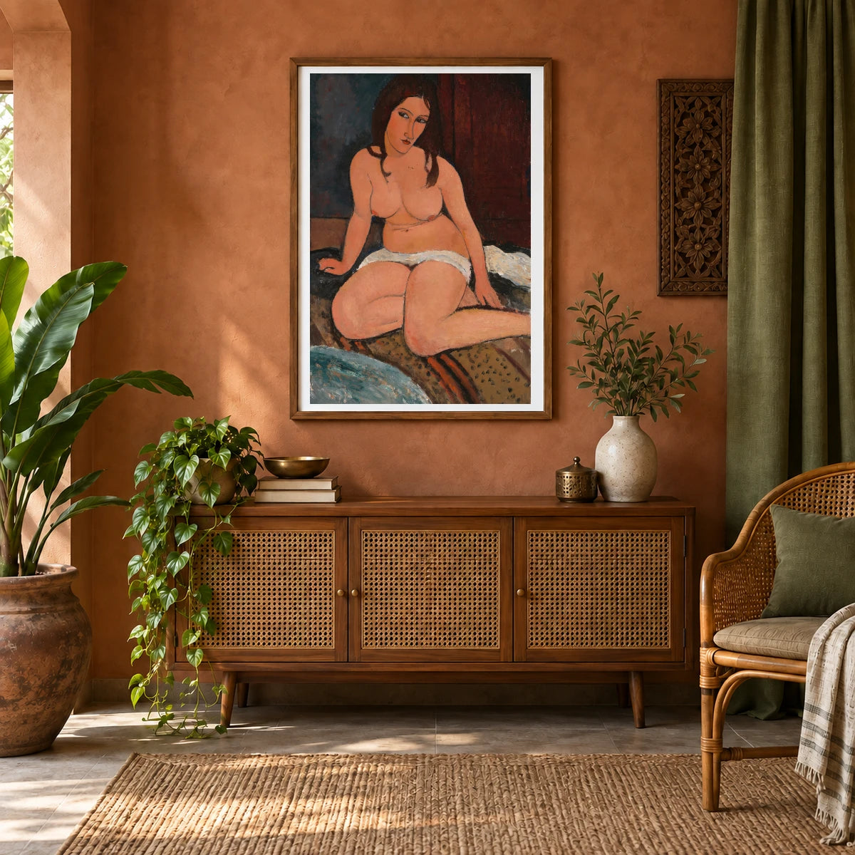 Seated Nude (1917) — Modern & Contemporary shown in a styled interior