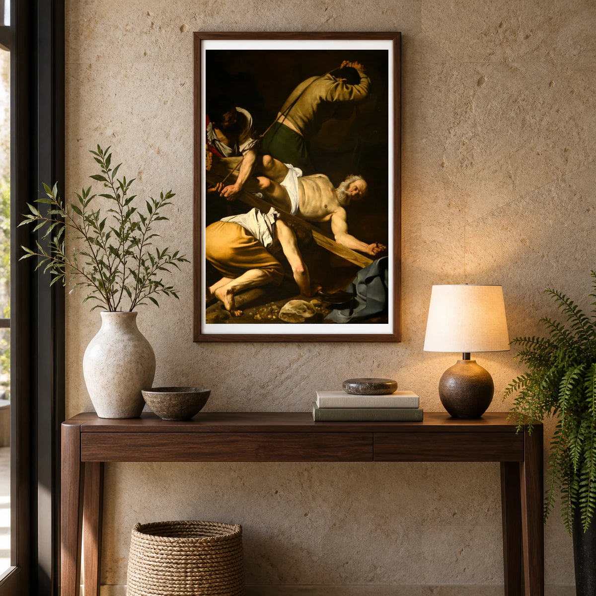Crucifixion Of St. Peter — Modern & Contemporary shown in a styled interior