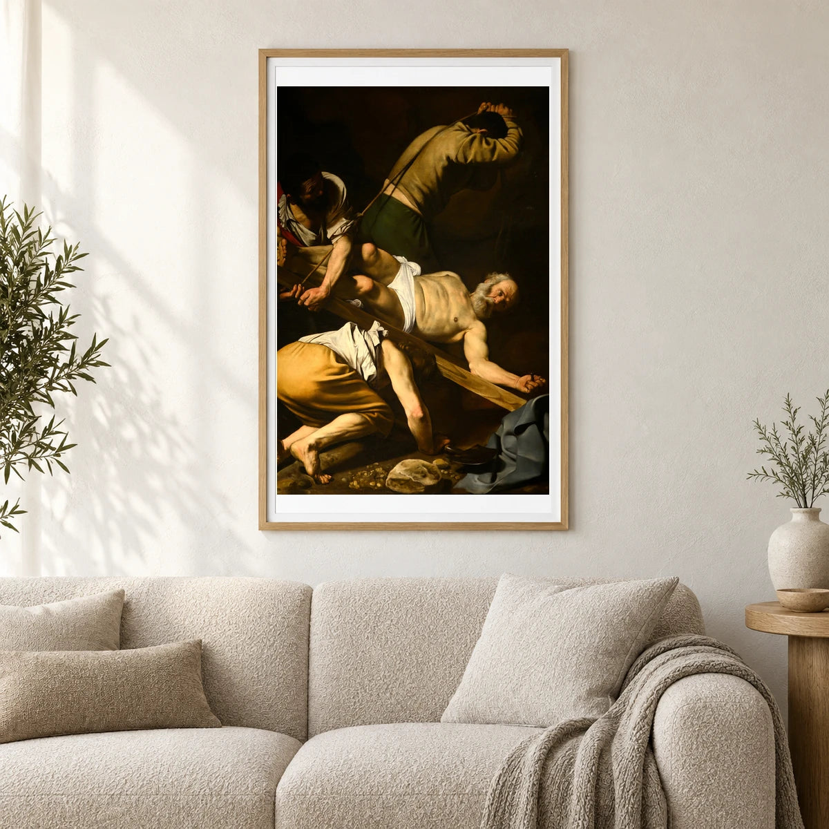 Crucifixion Of St. Peter — Modern & Contemporary shown in a styled interior