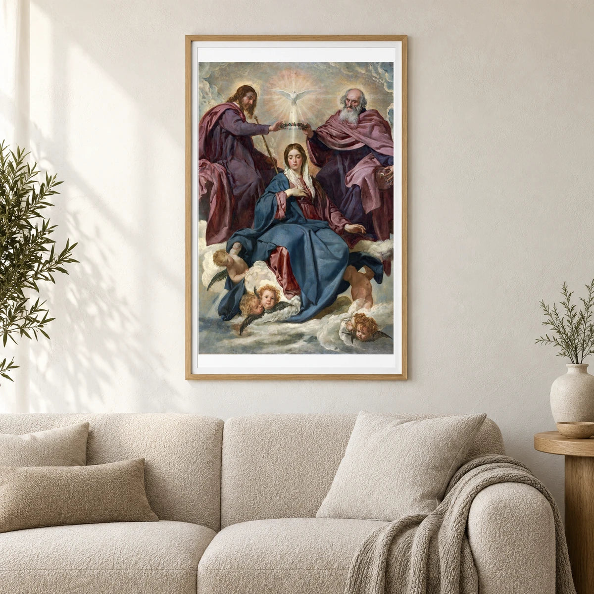 La Coronación De La Virgen (c.1635) — Modern & Contemporary shown in a styled interior