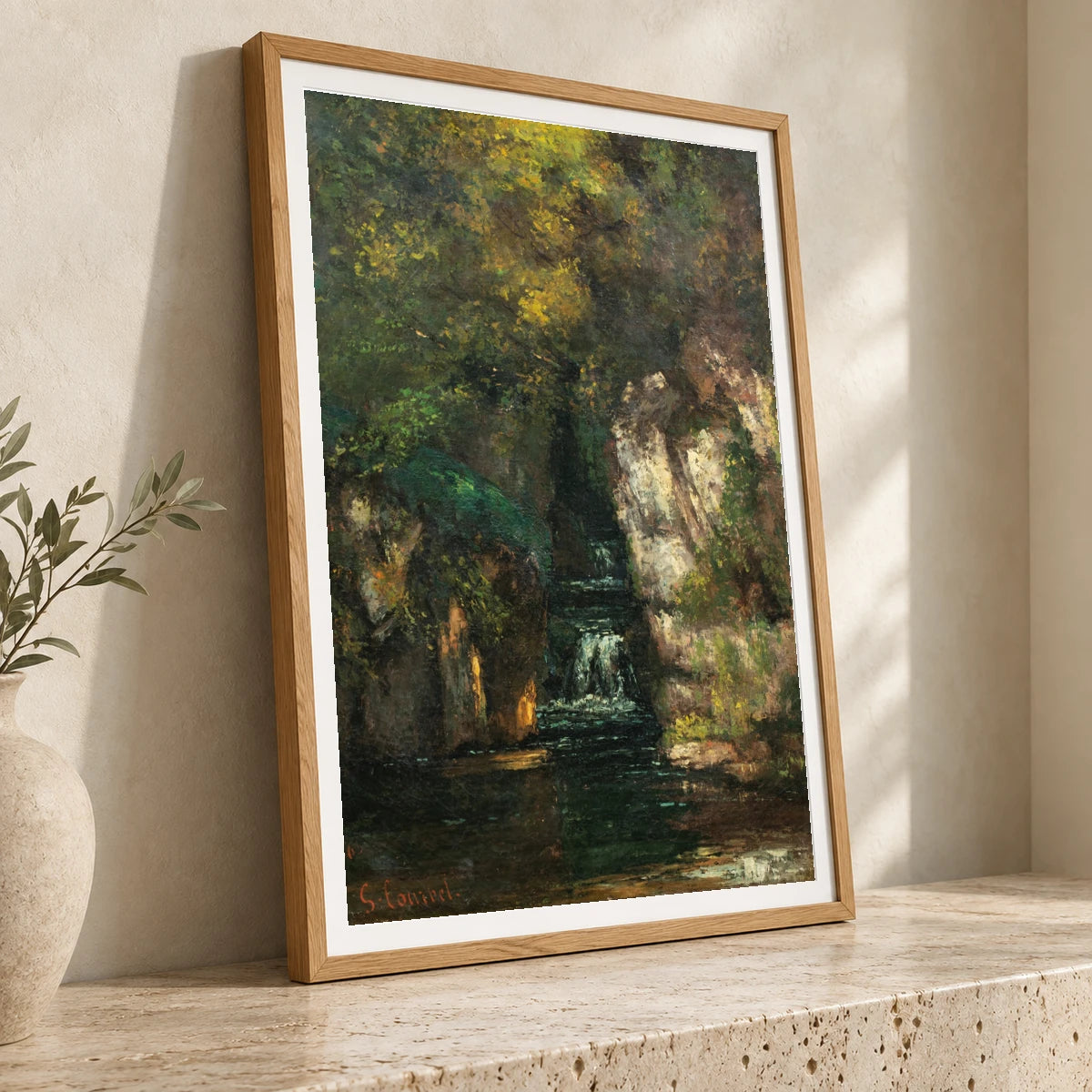A Waterfall Near Ornans — Modern & Contemporary modern & contemporary art print by SaamCrafts