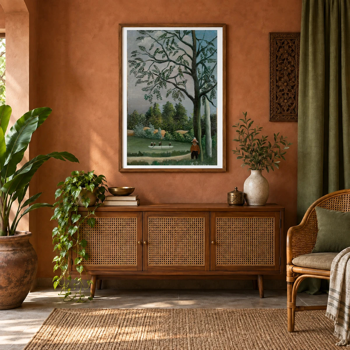 Paysage Avec Des Pêcheurs — Modern & Contemporary shown in a styled interior